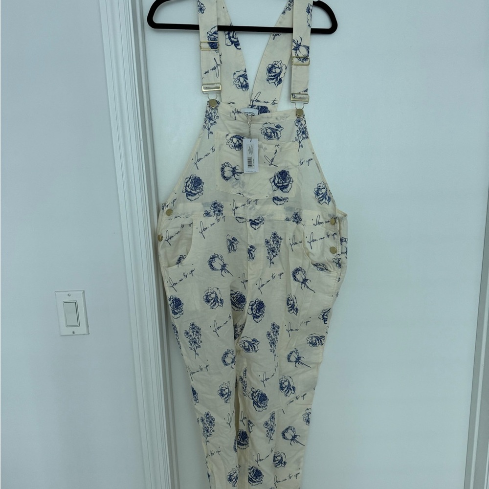WeWoreWhat Linen Overall Jumpsuit